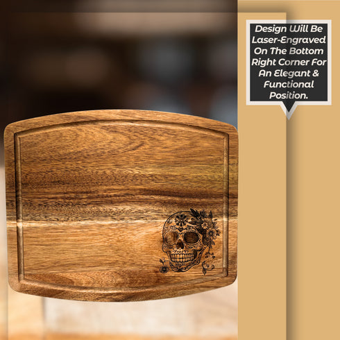 Dia De Los Muertos Skull Hanging Cutting Board with Beveled Edge-Laser Engraved